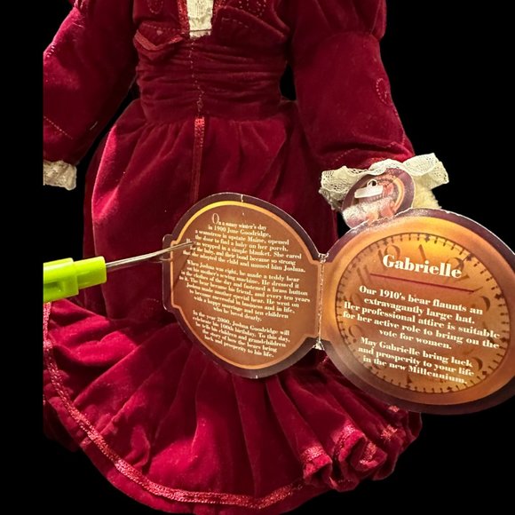 Vintage Brass Button Bears Gabrielle 20th Century Collectibles with Stand 14” - Picture 7 of 8